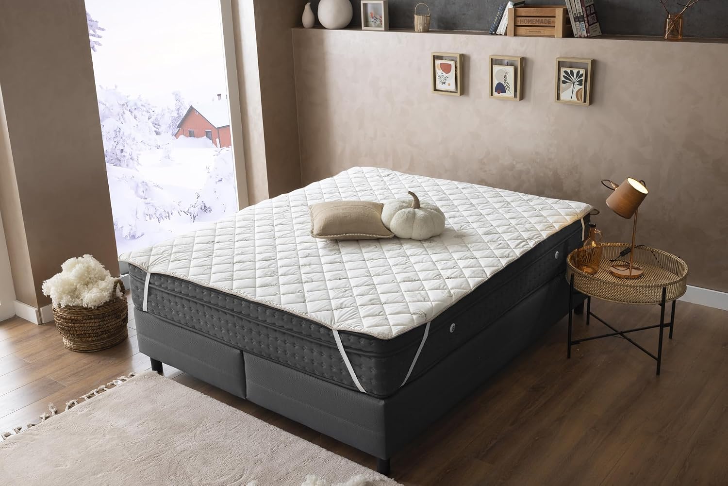 %100 Doğal Yün Yatak Koruyucu Alez 90x200 cm