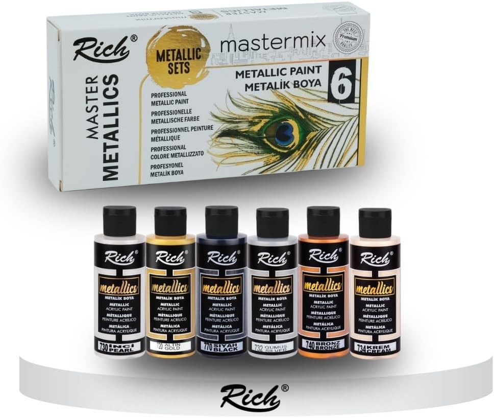 Mastermix Akrilik Boya 60 Cc 6 Lı Metalik Renkler