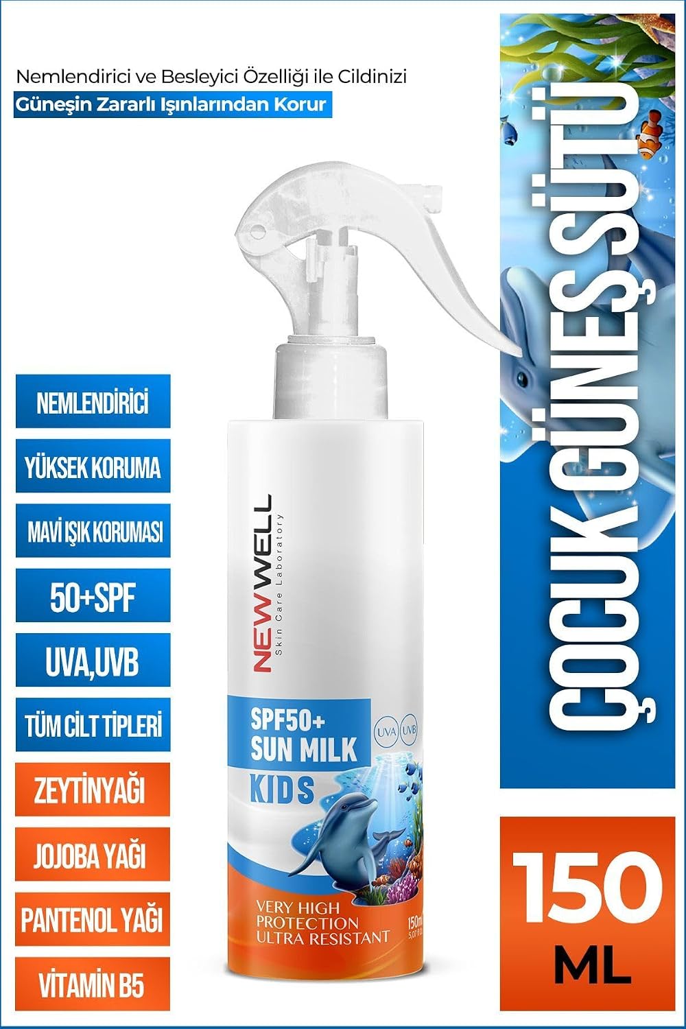 Çocuk Güneş Sütü Yüksek Koruma Spf50+ Jojoba Oil 150 Ml, Tycyzh4K5N171619943421284