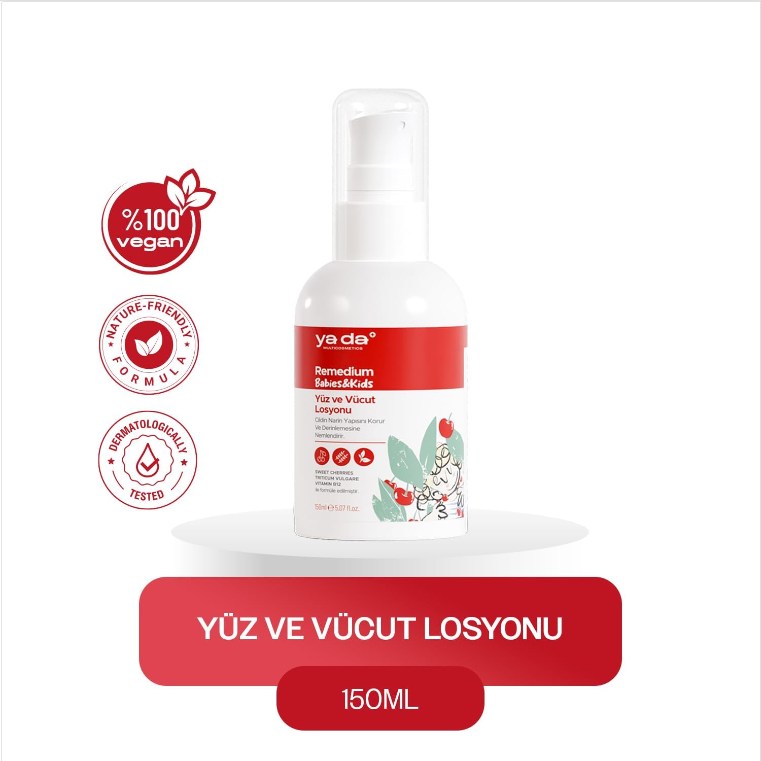 Remedium Babies & Kids Yüz ve Vücut Nemlendirici Losyonu, Vegan, 150 ml