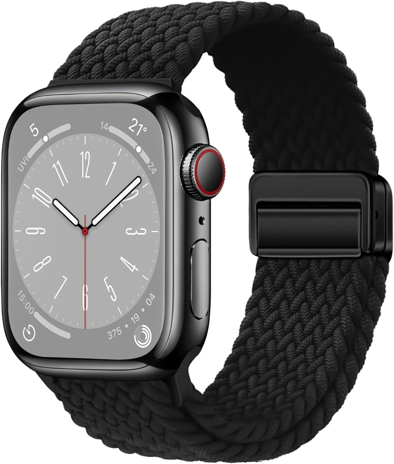 Apple Watch ile Uyumlu Metal Manyetik Tokalı Esnek ve Konforlu Örgü Kordon Kullanımı Kolay Kayış