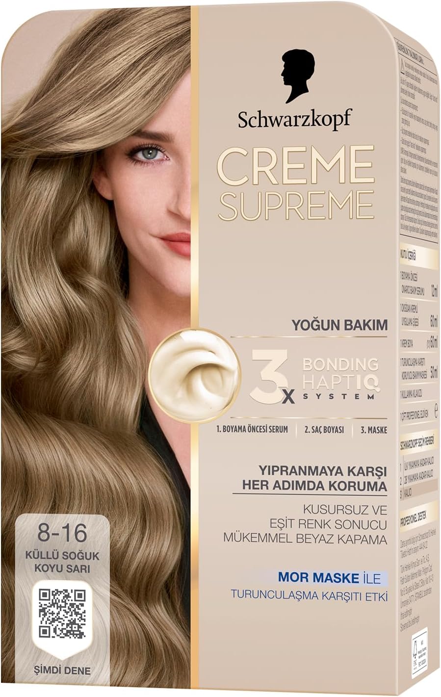 Creme Supreme Saç Boyası 8-16 Küllü Soğuk Koyu Sarı