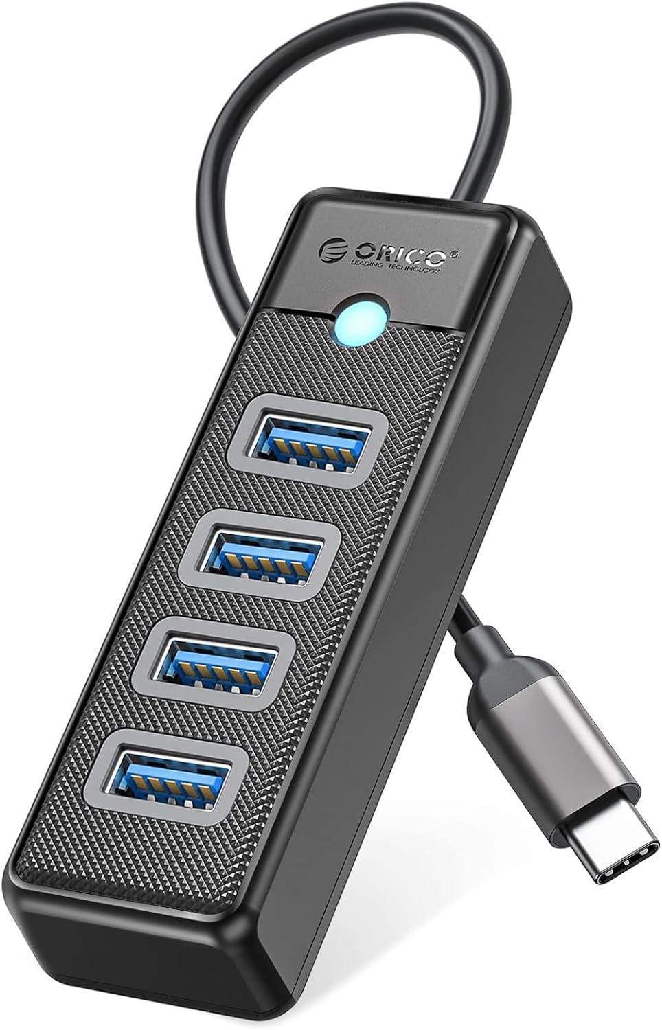 Type-C to USB-A 3.0 4 Portlu Ultra Slim USB Çoklayıcı Hub Siyah