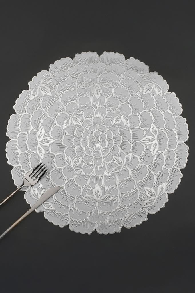 6’lı Amerikan Servisi Supla Yuvarlak Gümüş 38 Cm – ACR-623/20