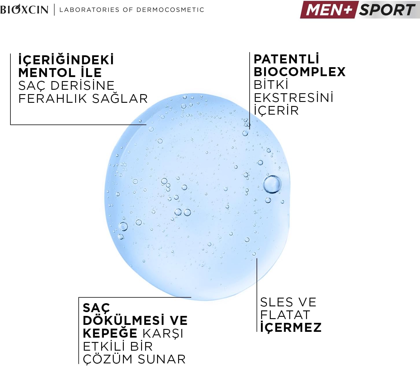 Men+ Sport Kepek + Saç Dökülmesine Karşı Şampuan | L-Carnitine, Kafein, BioComplex B11 | 500 ml | Tüm Saç Tipleri İçin