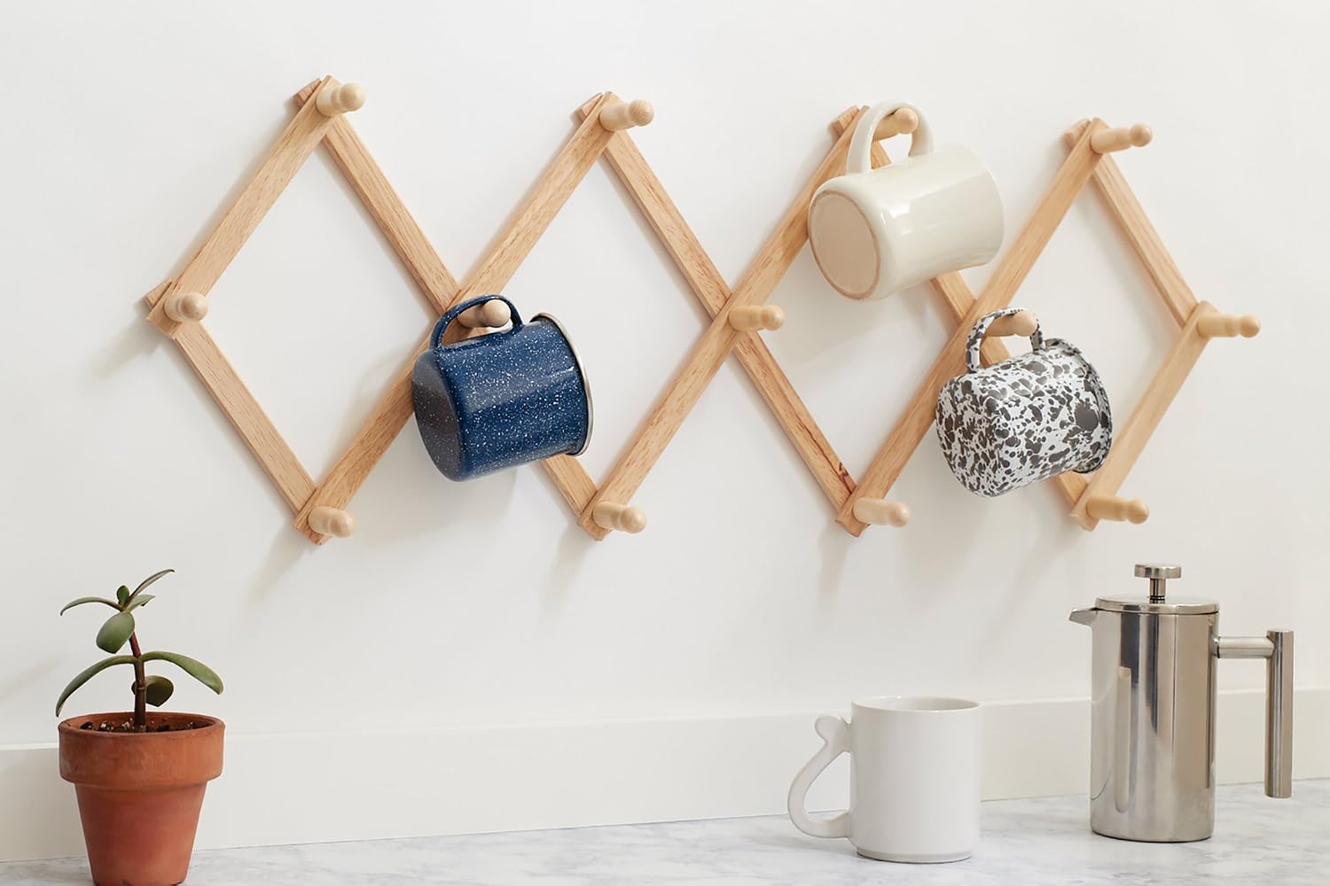 Expandable Coffee Mug Wall Rack Tea Cup Holder Kitchen Organization New