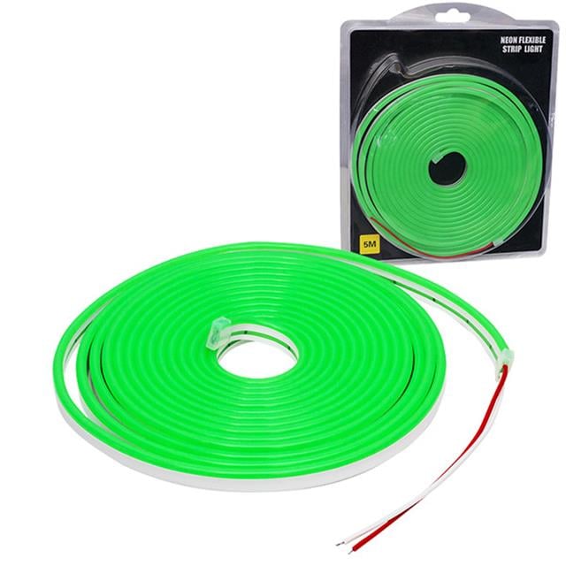 12 Volt 5 Metre Silikonlu Yeşil Neon Led Şerit