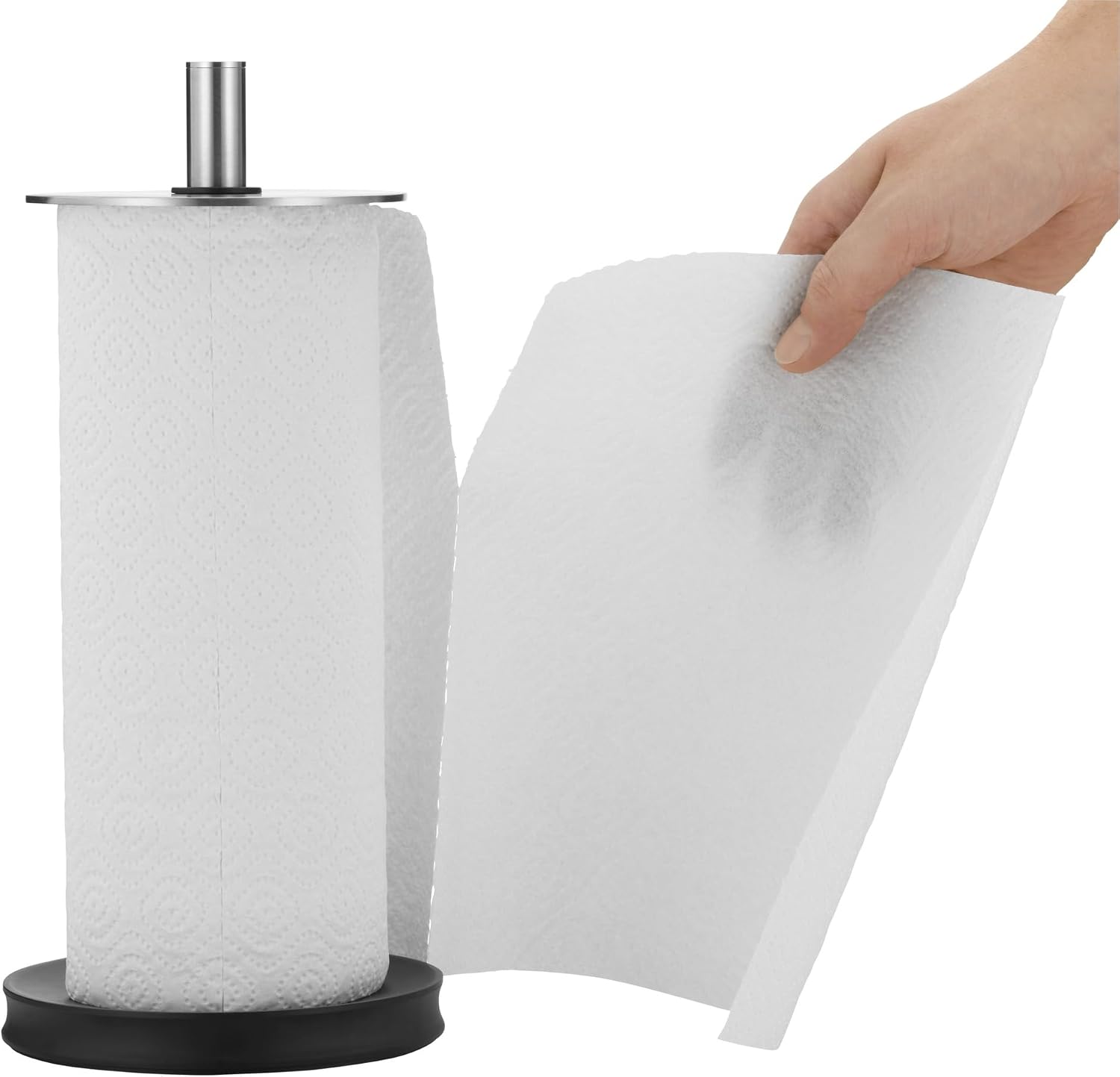 Kağıt Havlu Tutacağı, 32 cm, Cromargan® Yüksek Kaliteli Paslanmaz Çelik, Kaymaz Silikon Tabanlı, Bulaşık Makinesinde Yıkanabilir