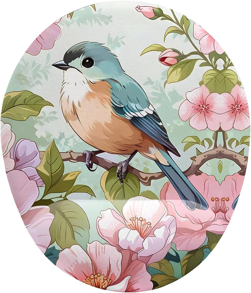 Kuş ve Çiçek Desenli Mouse Pad