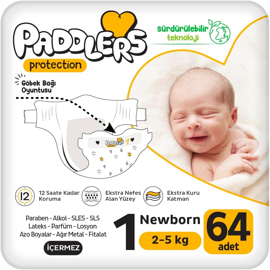 Protection Yenidoğan Bebek Bezi 1 Numara (2-5 Kg) 64 Adet Jumbo Paket