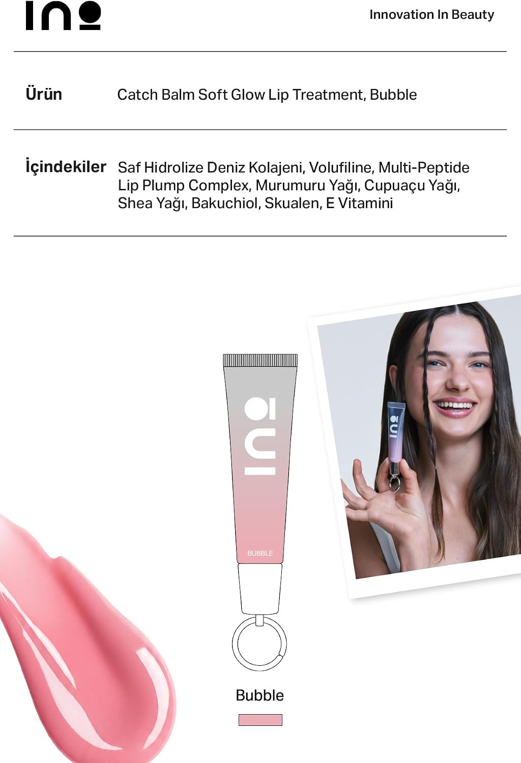 Bubble Lip Balm Volufiline & Saf Deniz Kolajeni & Peptit Kompleksi