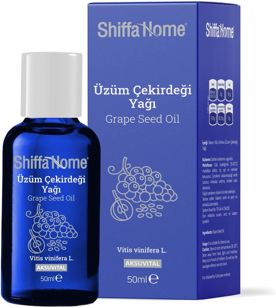 Shiffa Home Üzüm Çekirdeği Yağı 50 Ml | Soğuk Sıkım Bitkisel Yağ | Cilt Bakımı, Saç ve Dudak Nemlendirme, Antioksidan Desteği, Proantosiyanidin ve E Vitamini Kaynağı