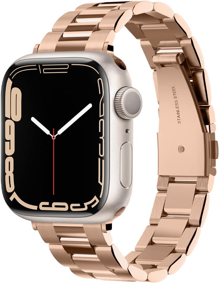 Apple Watch 42/41/40mm Seri 11/10 / 9/8/7 / SE2/SE/6/5/4 ile Uyumlu Kordon Kayış Band Modern Fit Rose Gold - 061MP25944