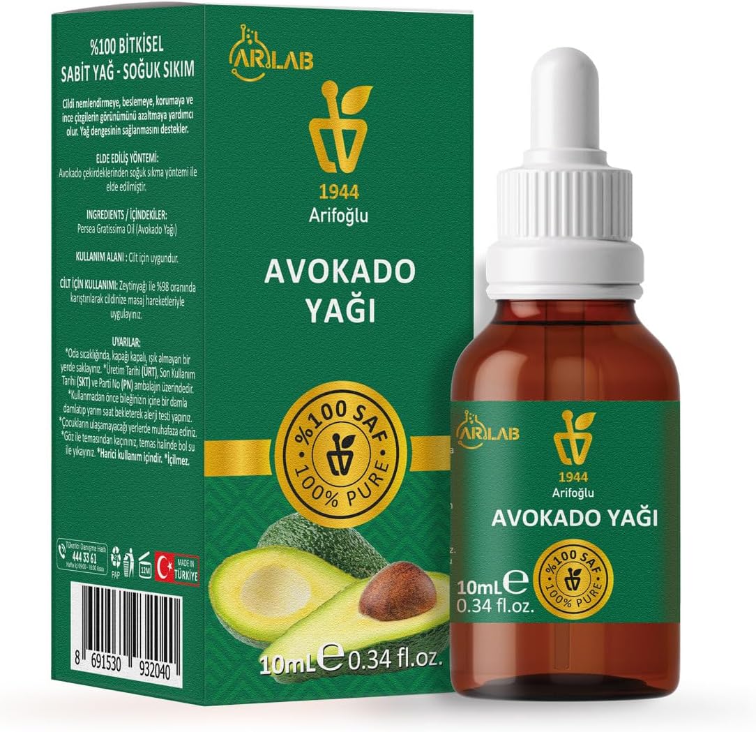 Avokado Yağı 10ml%100 Saf Yağ ARLAB Pure Avocado Oil 10ml