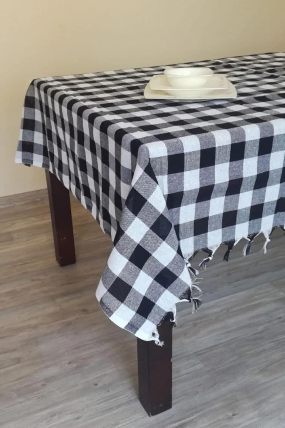 DENİZLİ ÇEYİZ Çok Amaçlı Piknik Masa Örtüsü Sofra Bezi Siyah 150x150