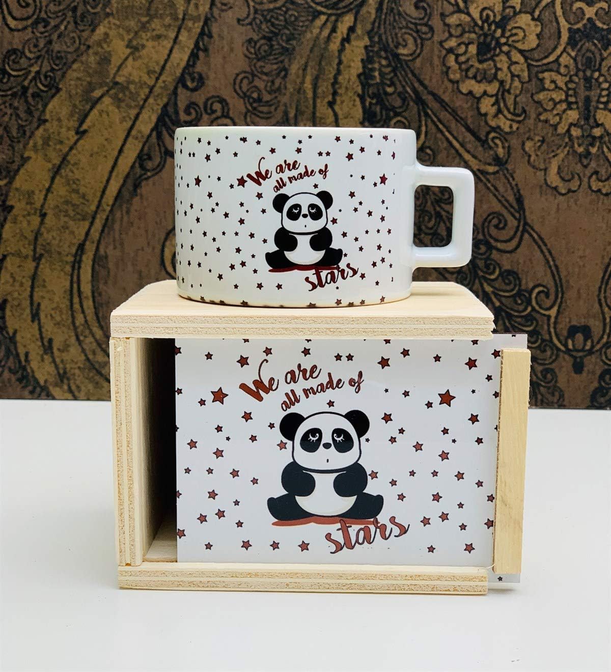 Hepimiz Yıldızlardanız Panda Tasarımlı Kutulu Kupa