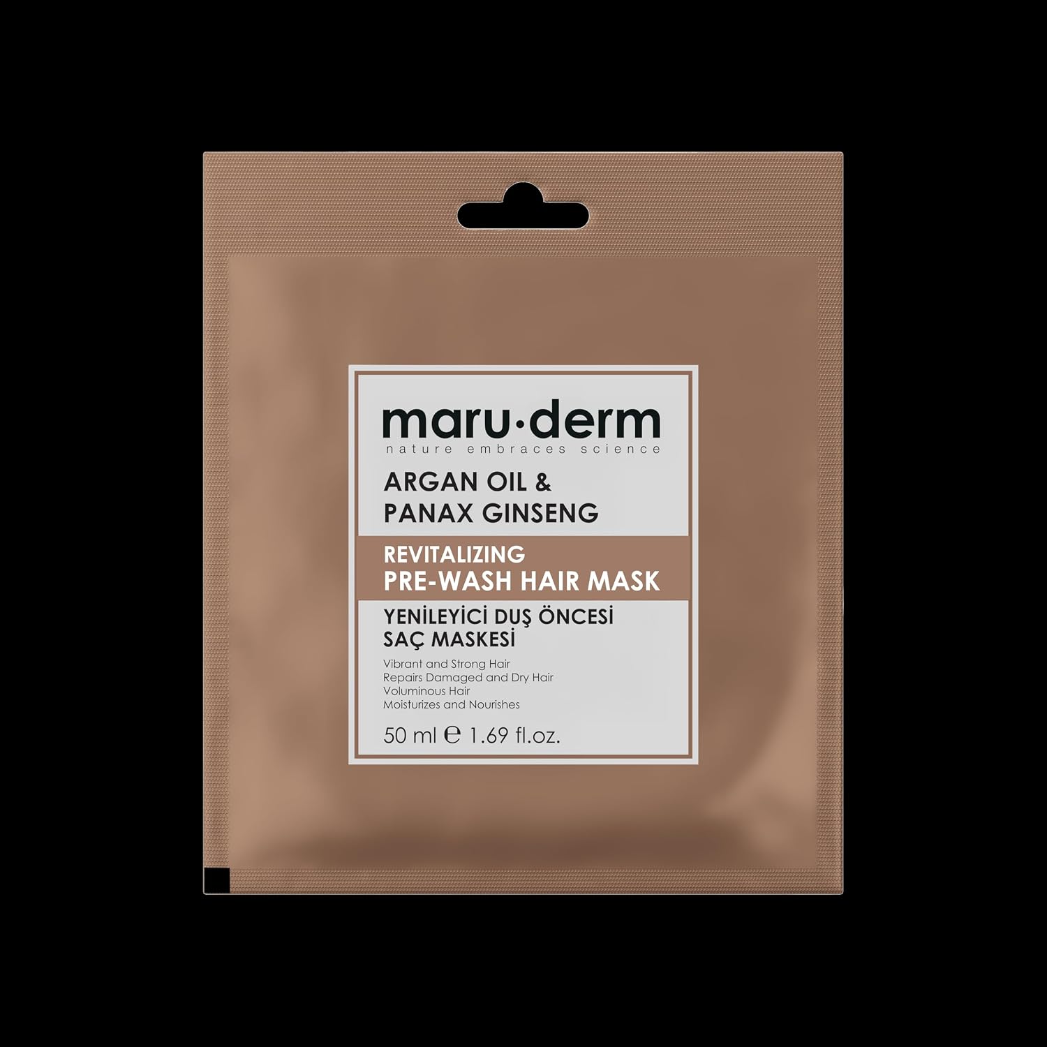 Duş Öncesi Saç Maskesi, Argan Yağı ve Asya Ginsengi, Yenileyici, 50 ml