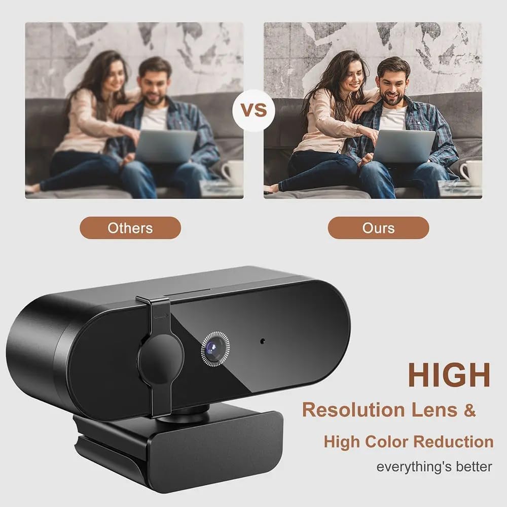 WebCam 4K Konferans Kamera Gizlilik Bandı Dahili Mikrofon Chat Görüntülü Sohbet Yayın Kamerası HD Video Web Kamerası 813