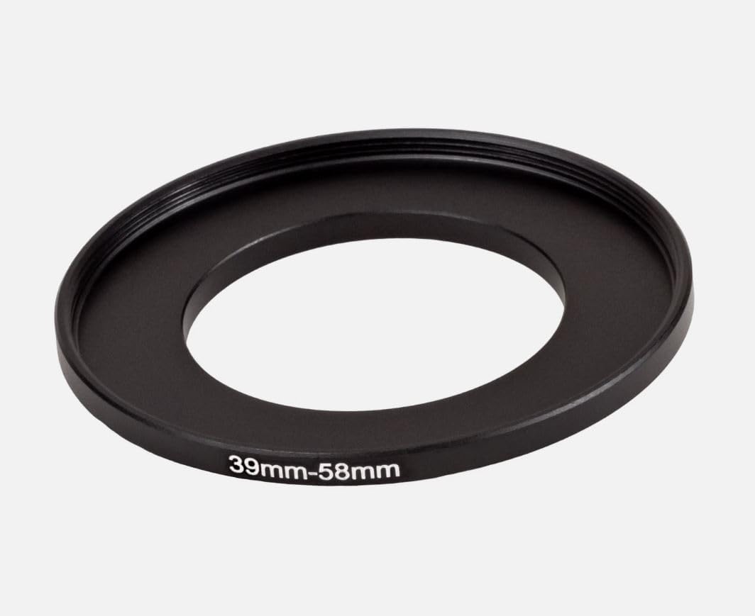 39mm – 58mm Step-Up Ring Adaptör – 39mm Lens için 58mm Filtre Dönüştürücü Halka (UV, CPL, ND Filtre Uyumlu)