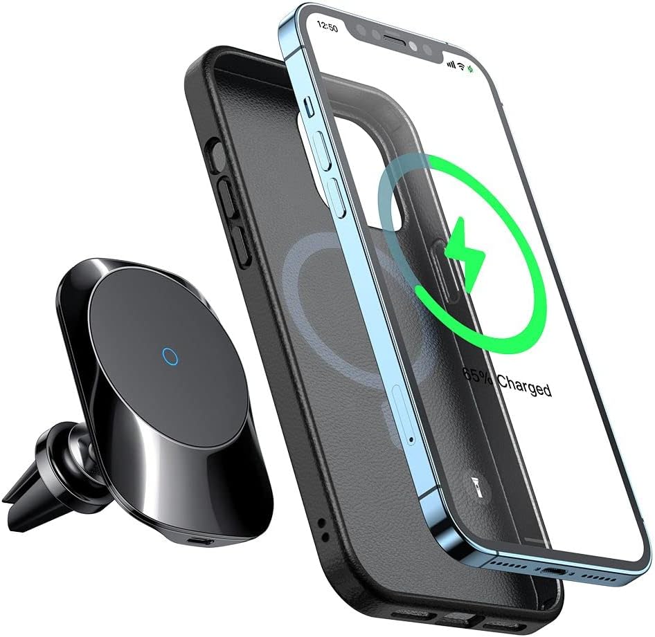 Ch-7071 iPhone uyumlu 12 Ve 13 Serisi 15W Hızlı Kablosuz Şarjlı Araç Telefon Tutucu Siyah