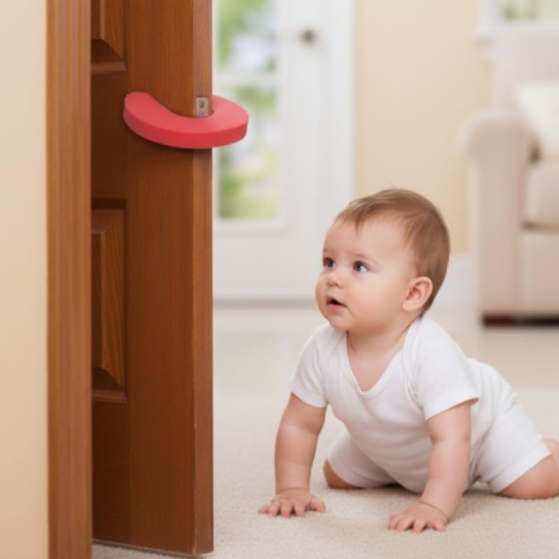 Çocuk ve Bebek Güvenliği için Köpük Kapı Koruyucu Stoper, Renkli, 4 Adet