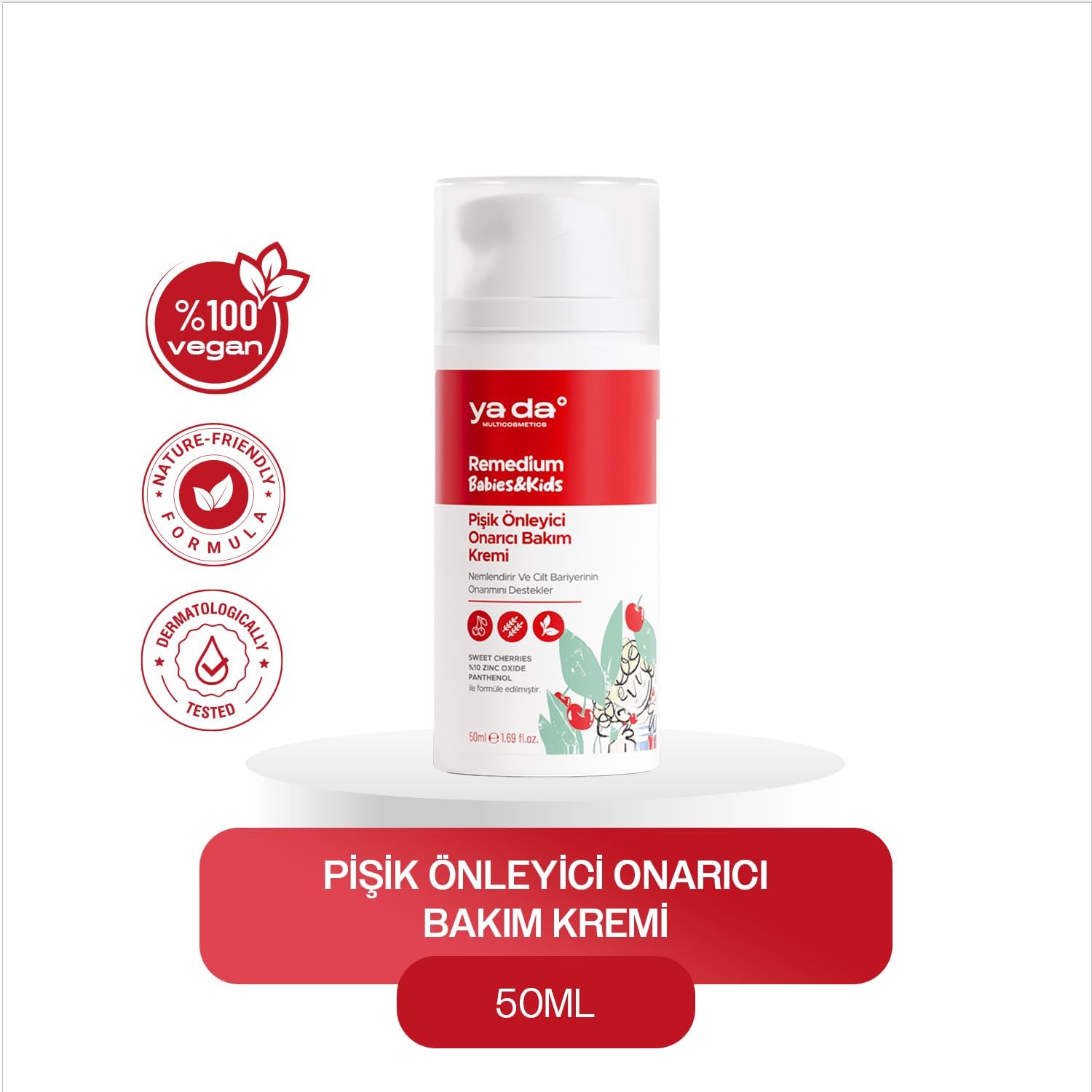 Remedium Babies & Kids Pişik Önleyici Onarıcı Bakım Kremi,%10 Çinko İçerikli, Vegan, 50 ml