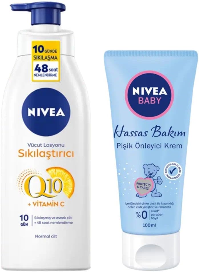 Q10 C Vitamini Sıkılaştırıcı Vücut Losyonu 400ml ve Baby Hassas Bakım Pişik Önleyici Krem 100ml
