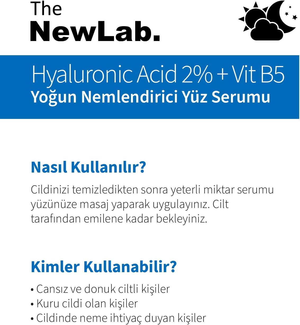 Hyalüronik Asit Yoğun Nemlendirici Cilt Bakım Serumu 30 ml (Hyaluronic Acid 2% Vit B5)