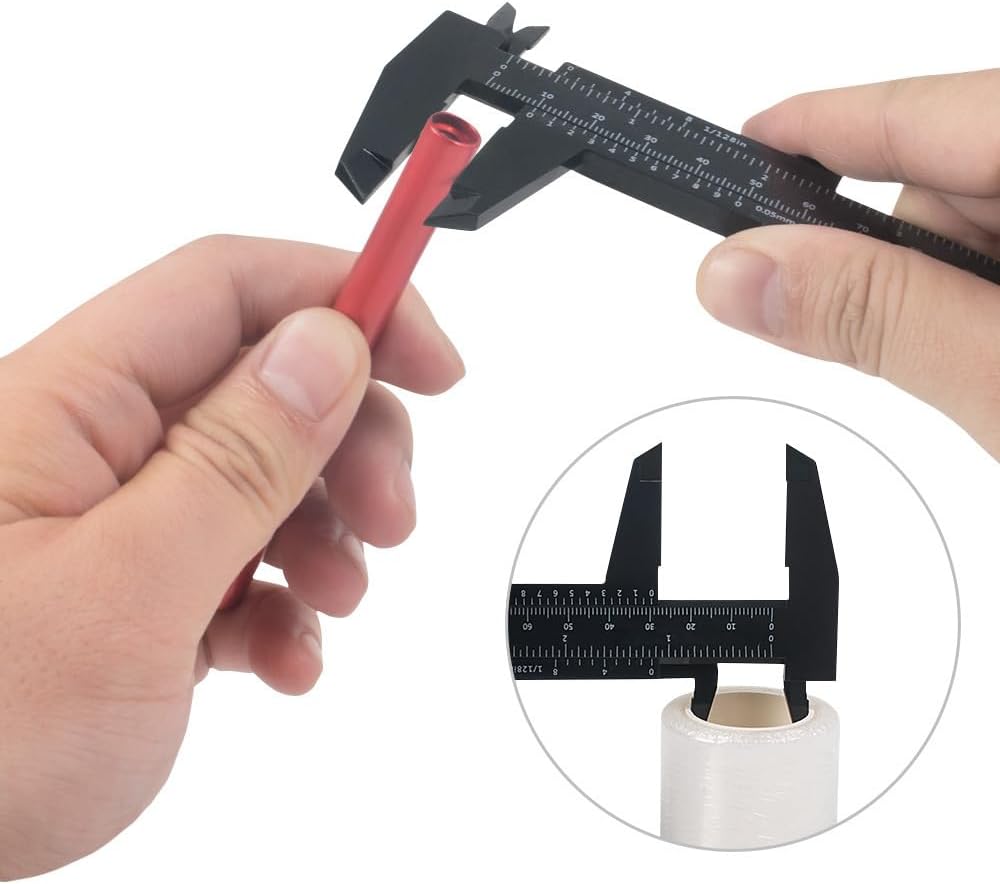 Hassas Plastik Kumpas 150mm - Çift Skalalı (mm/inç) Verniyeli Ölçü Aleti