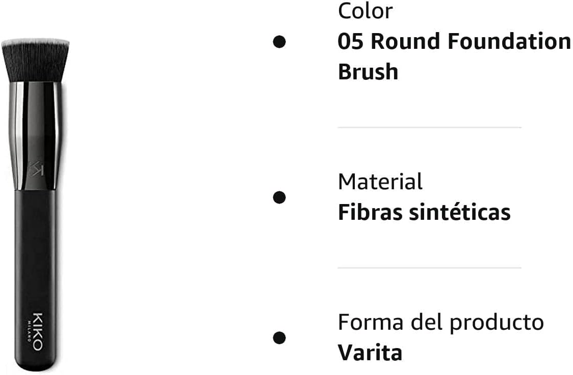 Face 05 Round Foundation Brush | Flat-Topped Brush With Synthetic Fibers For Applying Liquid Or Mousse Products