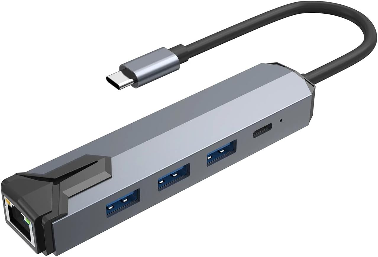 Cr33 5in1 Type-C Adaptör Çevirici, 3 Adet USB 3.0 5Gbps Hızında Port, 1000 Mbps Ethernet RJ45, PD 87W Hızlı Şarj Portu