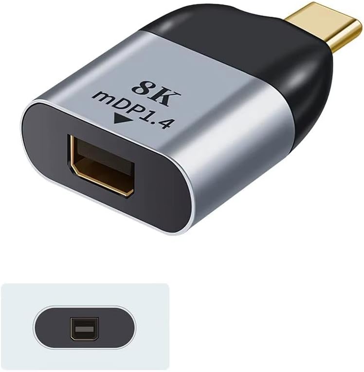 CR25 M-ac-Book Thunderbolt Uyumlu Type-C 3.1'den Mini DisplayPort mDP 1.4 8K 60Hz Çevirici Adaptör