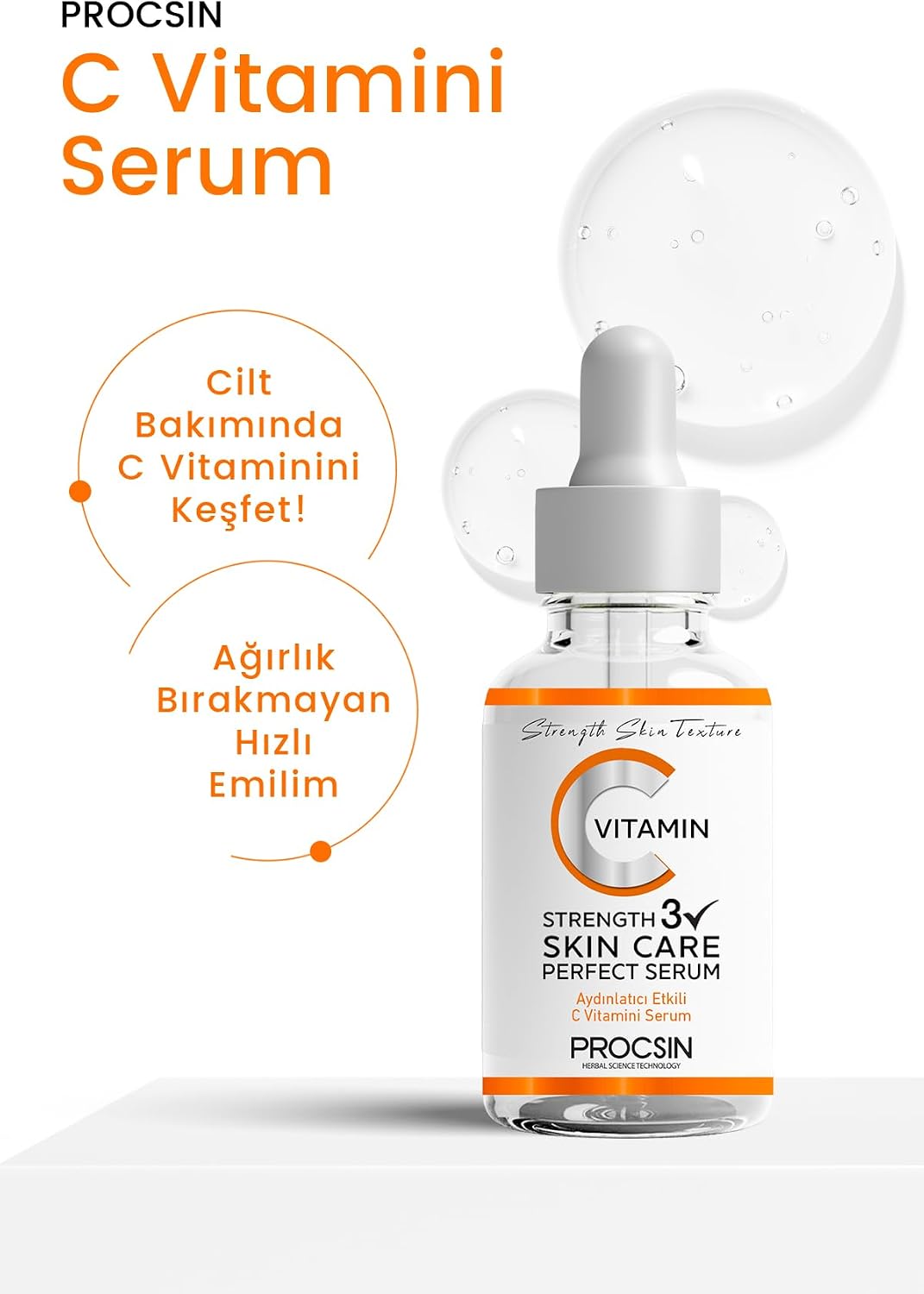 C Vitamini Serumu, Aydınlatıcı & Leke Karşıtı, Cilt Tonu Eşitleyici & Nemlendirici, Antioksidan Koruma & Canlandırıcı Bakım, 20 ML