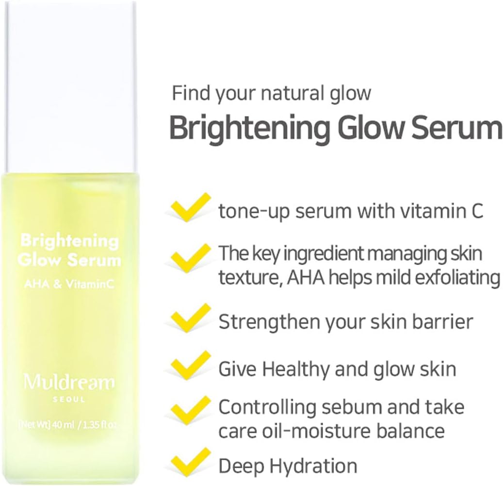 AHA ve C Vitamini İçeren Aydınlatıcı Işıltı Etkili Kore Serum 40ml – Peeling & Anti-Aging Bakım