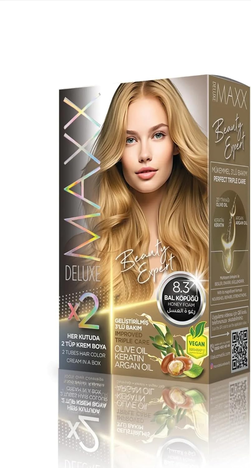 BEAUTY EXPERT HAIR COLOR CREAM 1 KUTU (2 X 50 ML) KREM (Bal Köpüğü 8.3)