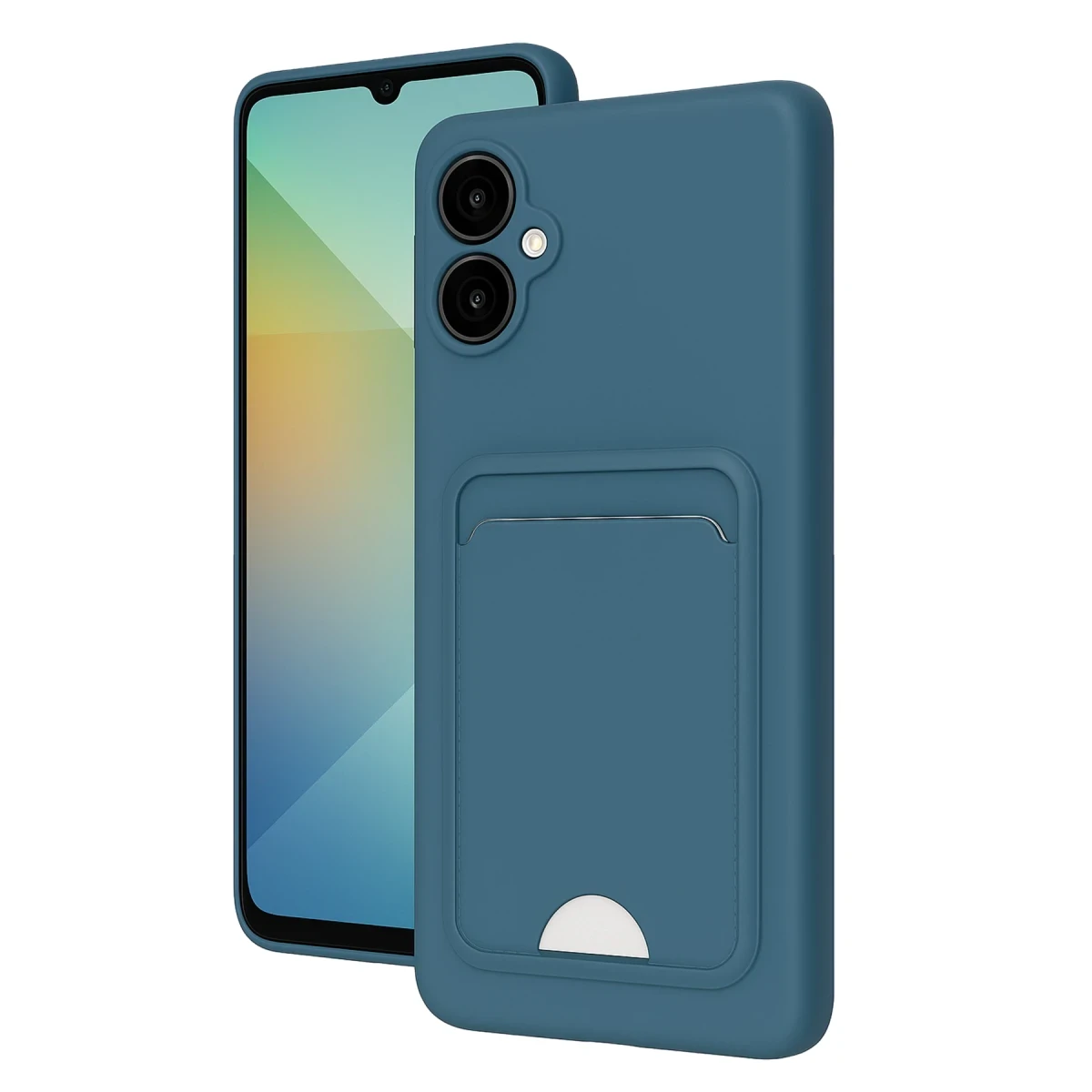 Samsung Galaxy A06 Kılıf Kelvin Kartvizitli Silikon - Mavi