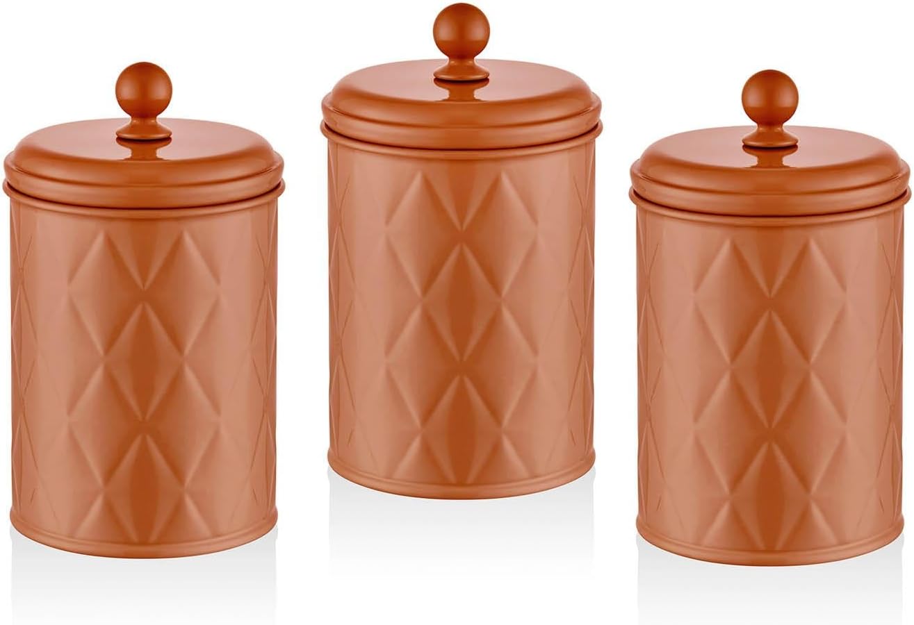 Prizma Çay Şeker Kahve Kavanozu Terracota 1 Lt