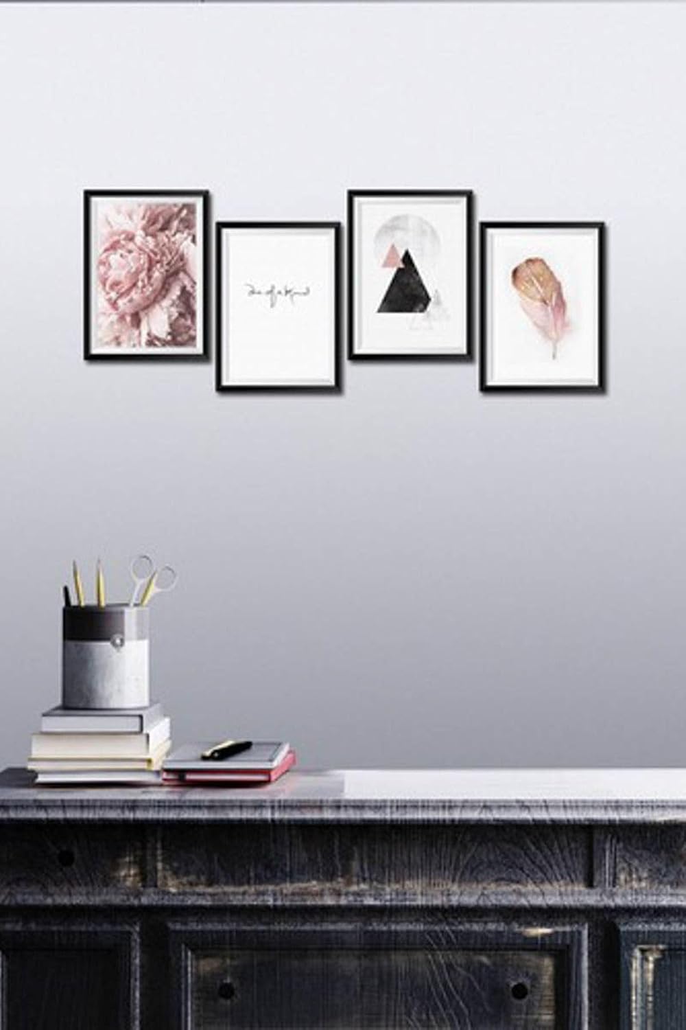4 Parça Dekoratif Mdf Tablo Seti Çerçeve Görünümlü DEKOLİADKD032