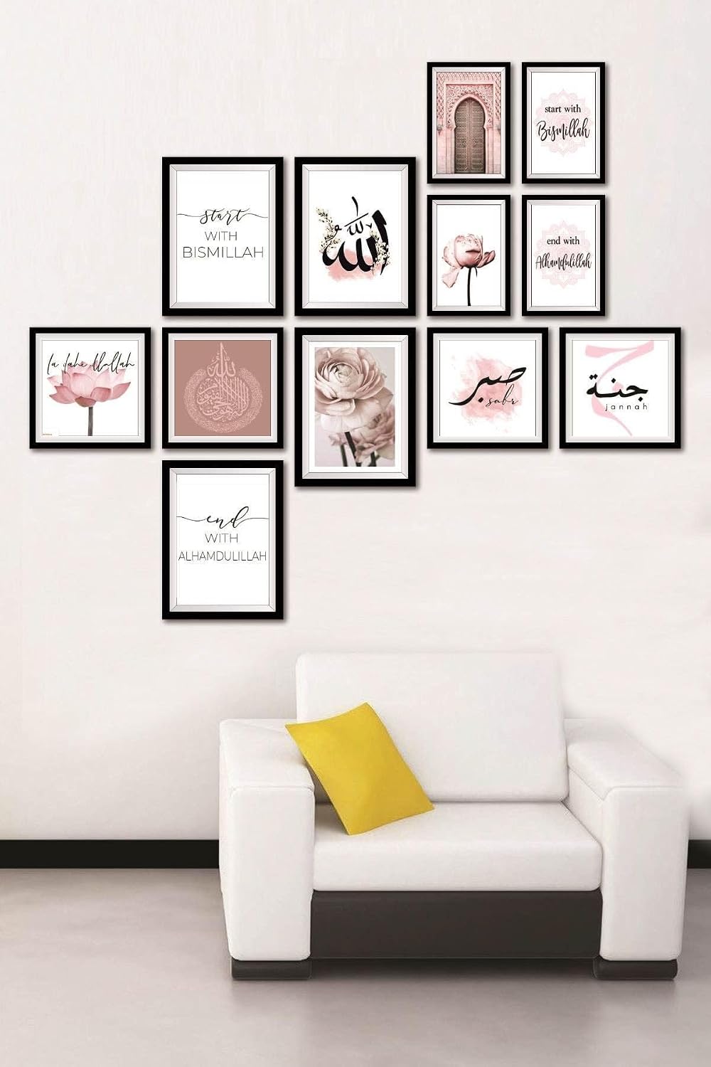 12 Parça Dekoratif Mdf Tablo Seti Çerçeve Görünümlü DEKOLIADKJ069