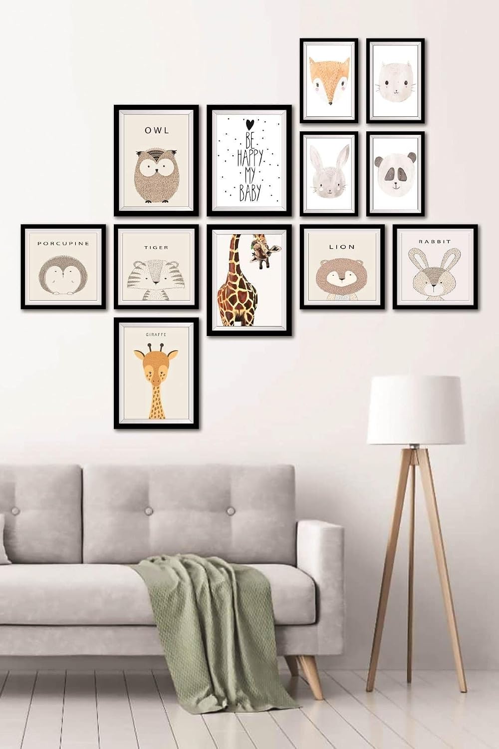 12 Parça Dekoratif Mdf Tablo Seti Çerçeve Görünümlü DEKOLIADKJ046