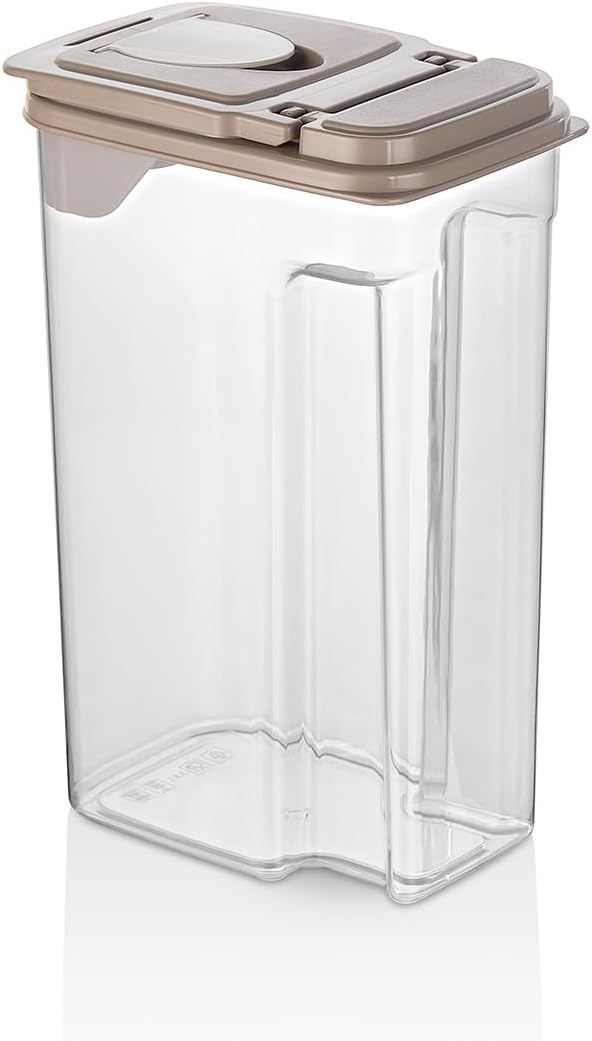 Erzak Bakliyat Saklama Kabı 2 Farklı Açılan Kapak 2800 ml Bakliyat Makarna Kuru Gıda Bej