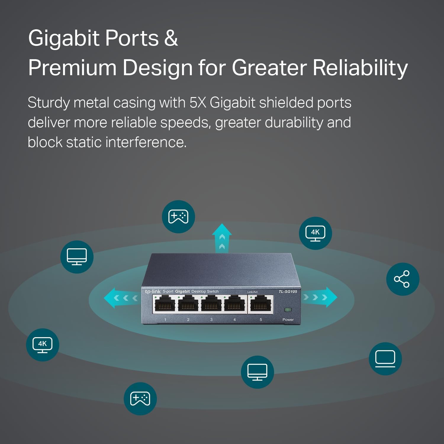 TL-SG105, 5-Port 10/100/1000Mbps Gigabit Siwtch
