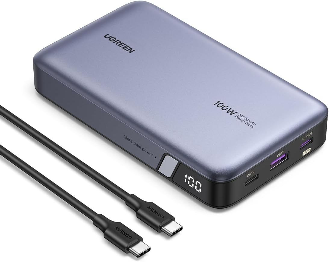 100W Güç Bankası 20000mAh 3 Portlu Harici Pil MacBook Pro/Air, iPhone 15 Pro Max/Pro/15/14 Pro, Galaxy S23 Ultra, Dell ile Uyum