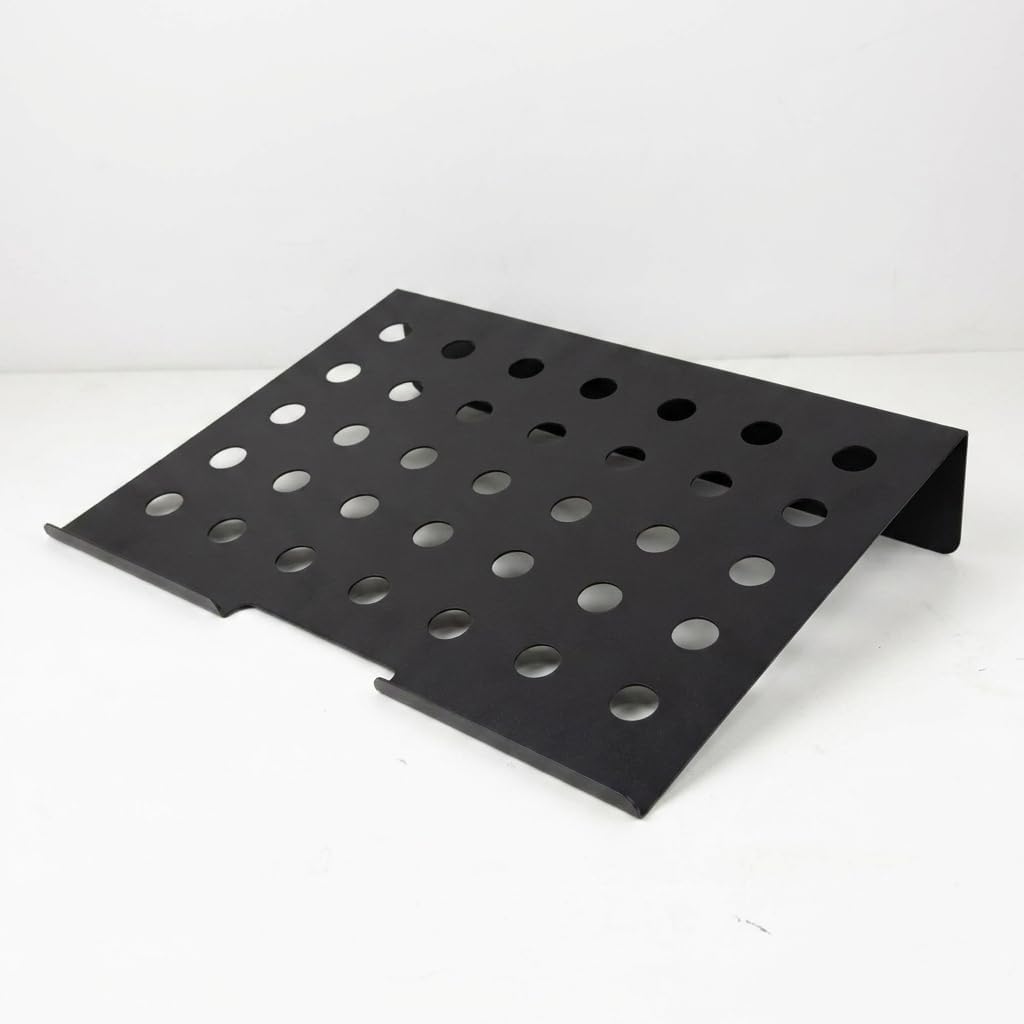 Metal Laptop Standı, Siyah Dizüstü Bilgisayar Yükseltici Stand, 38x26 cm Havalandırma Delikli Ergonomik Açılı Notebook Standı, Özel Boyalı Masaüstü Laptop Yükseltici