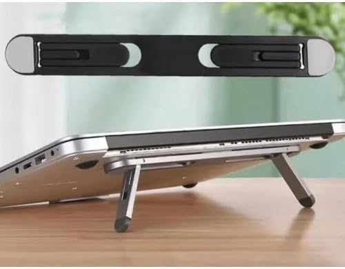 Katlanabilir Yapışkanlı Laptop Standı, Taşınabilir, 2 Kademeli Ayarlanabilir, Siyah