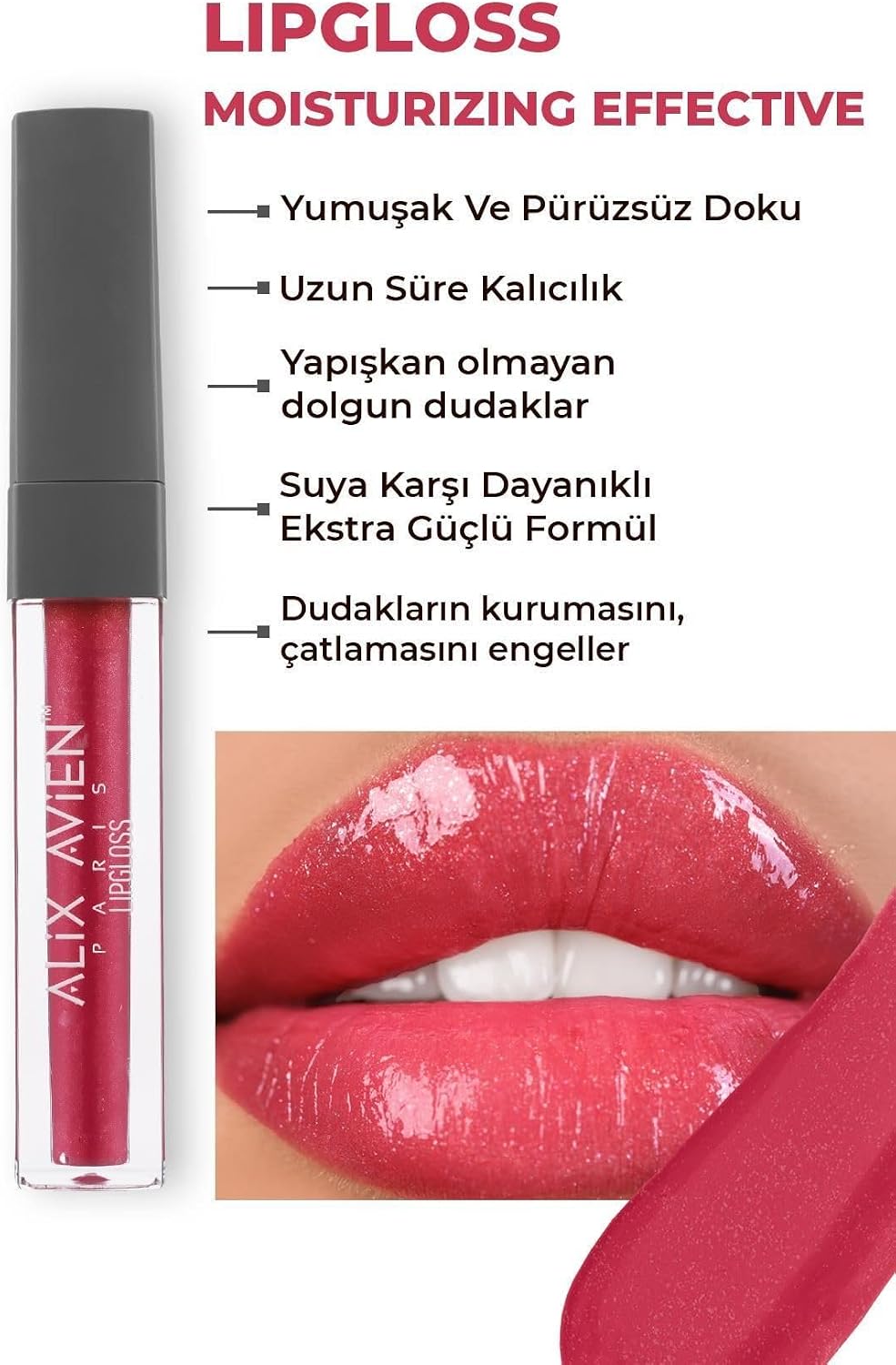 Uzun Süre Kalıcı Yapışkan His Bırakmayan Nemlendirici Dudak Parlatıcısı-lipgloss 12 Juicy Strawberry