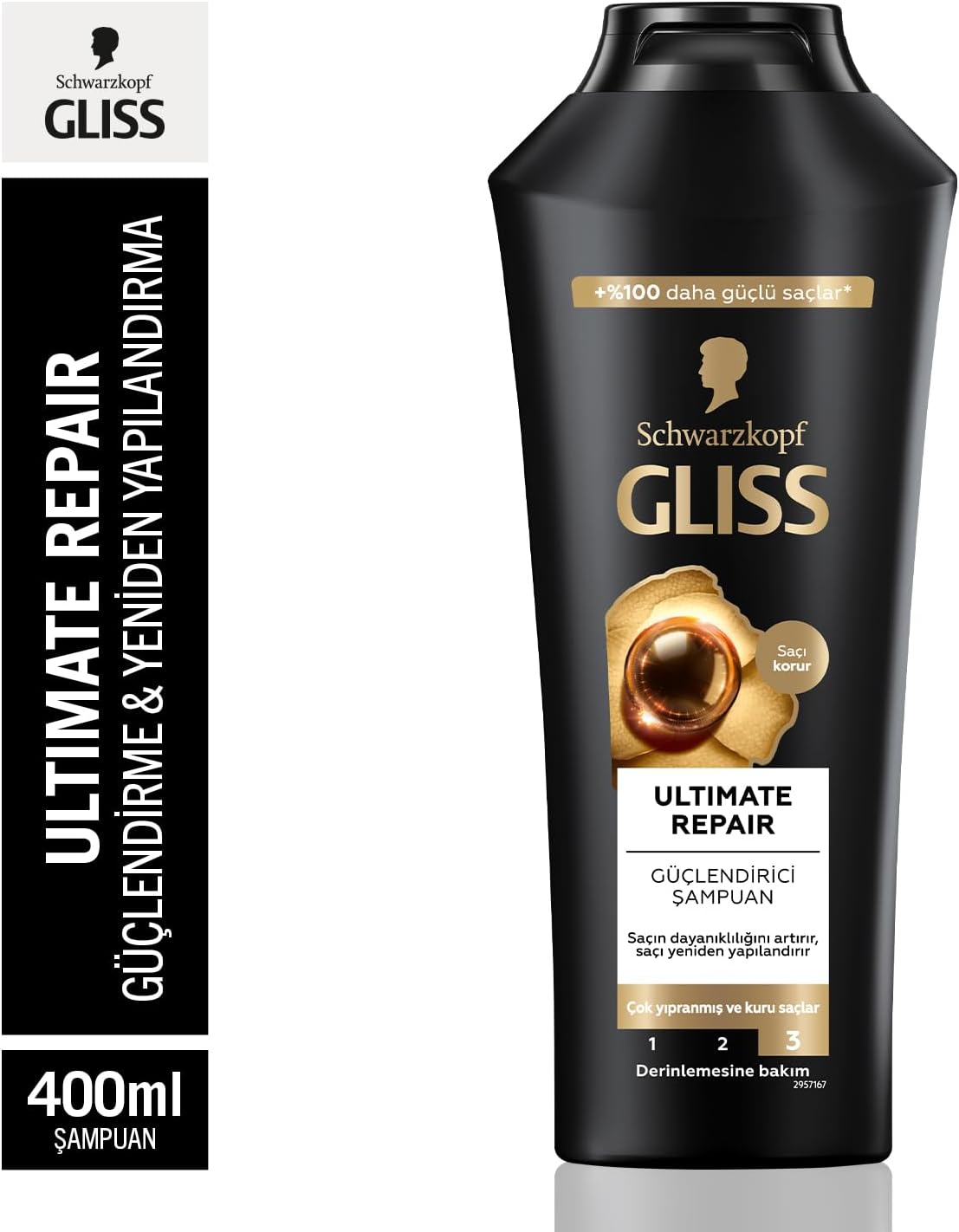 Ultimate Repair Keratin içeren Derinlemesine Güçlendirici Şampuan 400 ml Yıpranmış Kuru Saçlar