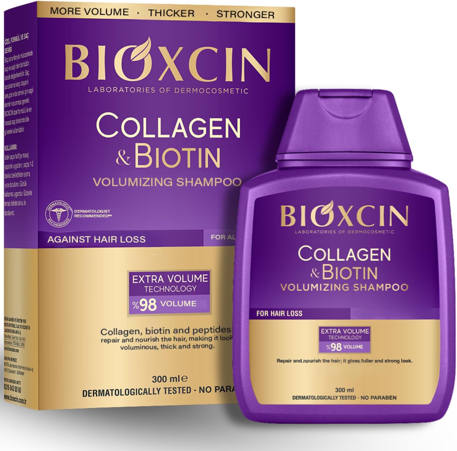 Collagen & Biotin Hacim Şampuanı 300 ml – İnce Telli ve Hacimsiz Saçlar İçin Dolgunlaştırıcı ve Güçlendirici Bakım