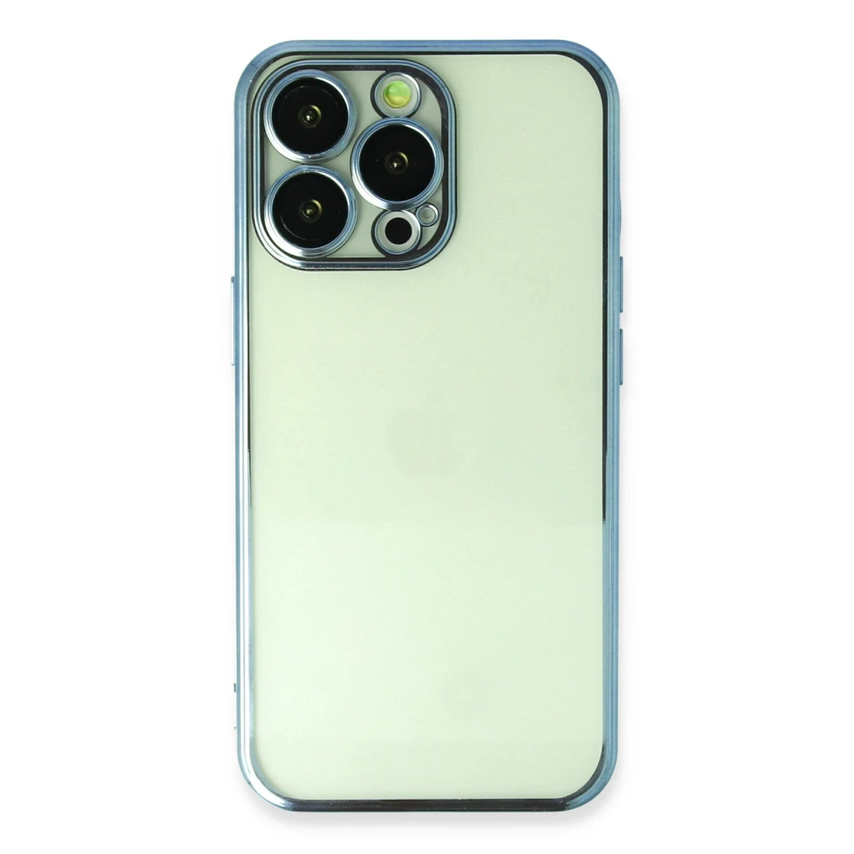 Apple iPhone 14 Pro Max Kılıf Razer Lensli Silikon - Açık Mavi