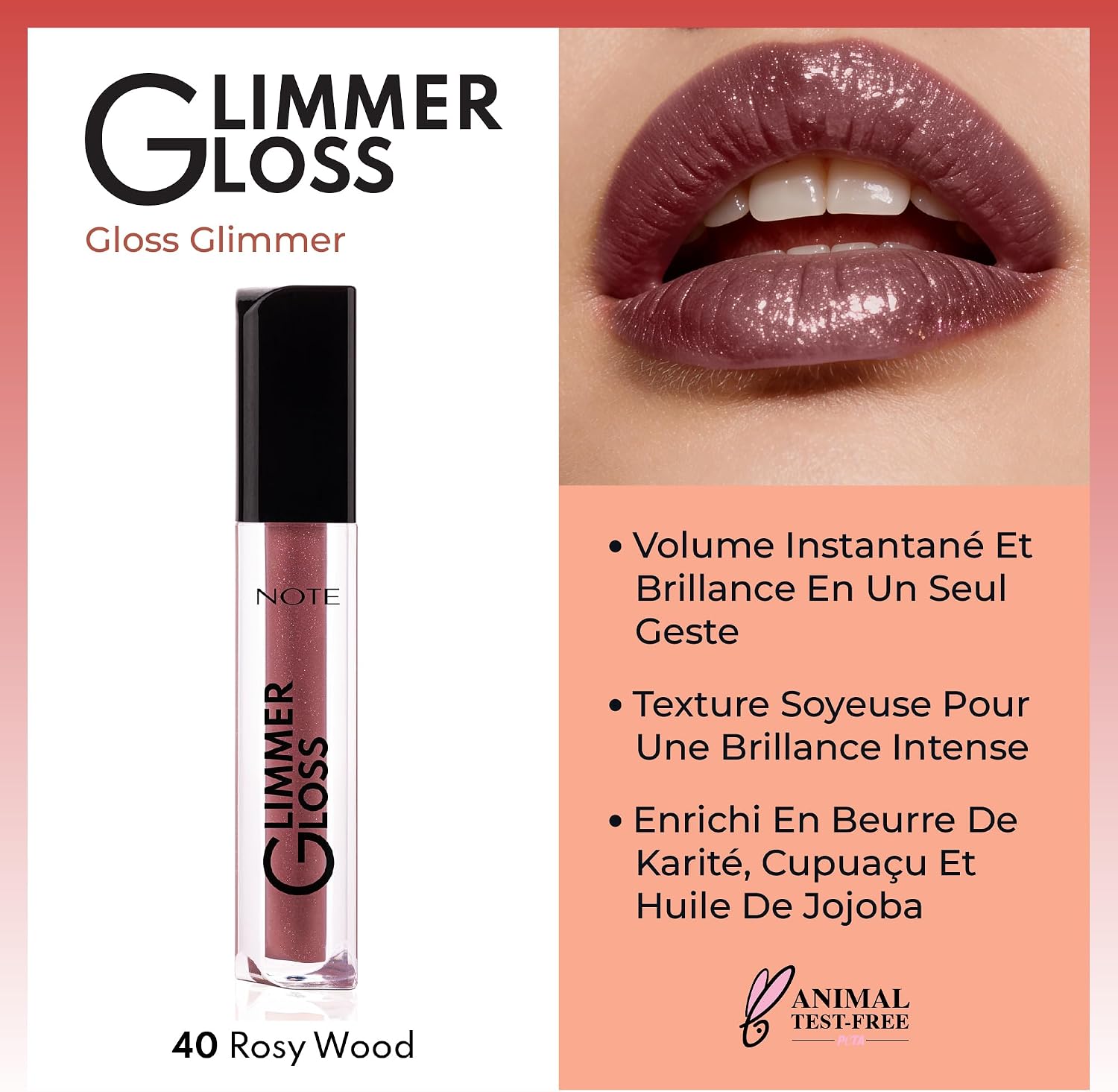 Cosmetics Glimmer Gloss Işıltılı Nemlendirici Dudak Parlatıcısı - 40 Rosy Wood